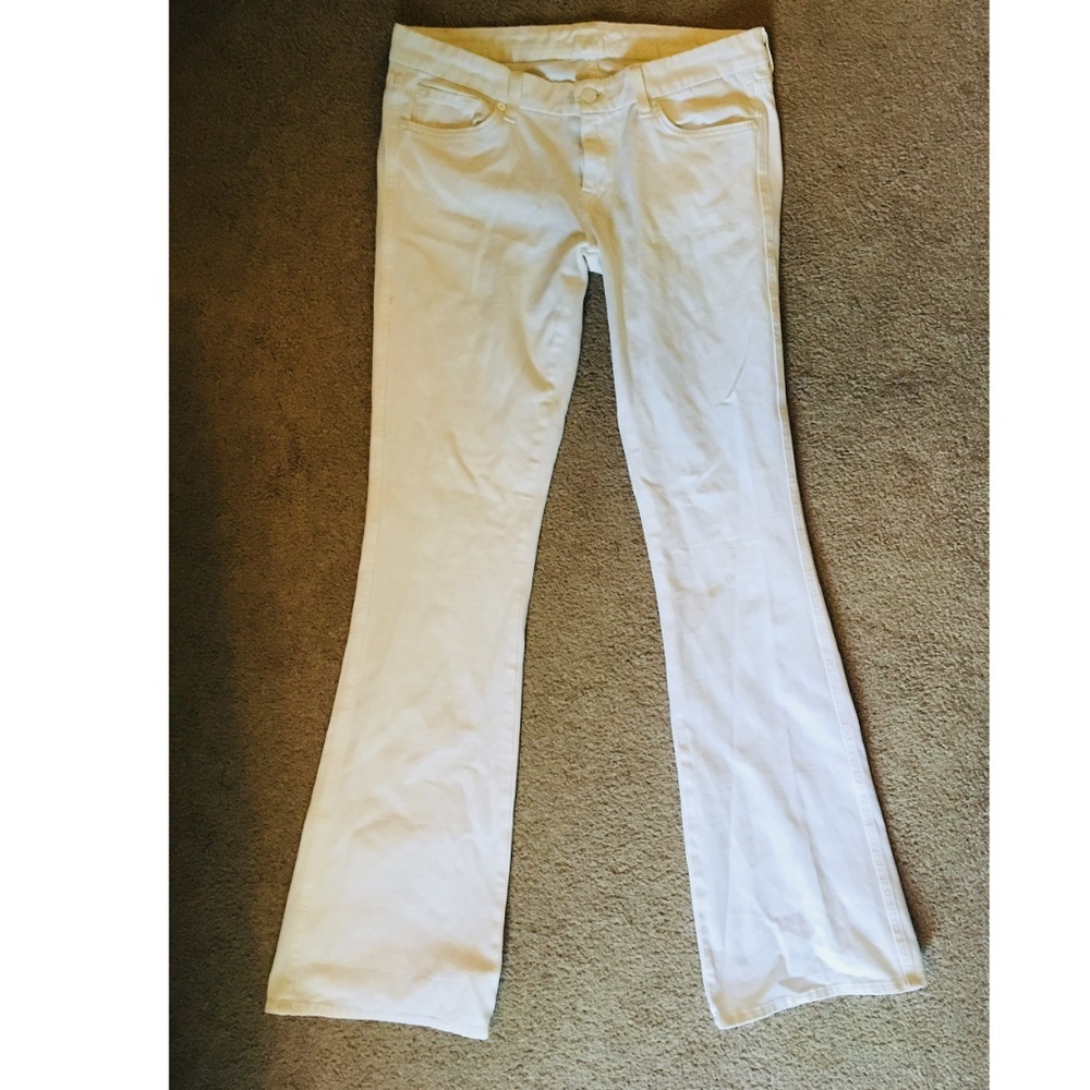 White Bell Bottom Flare Jeans 7 For All Mankind